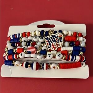 Patriotic Kids Beaded Bracelet Set